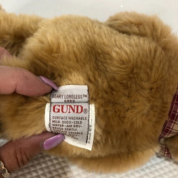 VINTAGE Gund Beary Longlegs Stuffed Plush Bear 14" - Picture 3 of 4